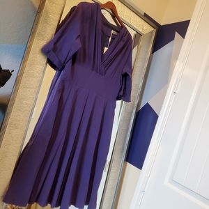 NWT 3/4 Sleeve Purple Vintage Swing Dress 18 Plus